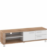 Tv galdiņš LAMIR 1D2S, Gaišais ozols/Balts/Balts